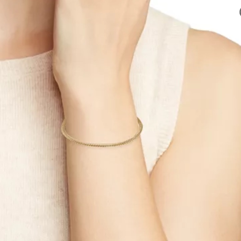 Argento Vivo Goldtone Adjustable Slider Chain Bracelet Minimalist 4.5” Nwt